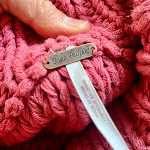 Free People My Only Sunshine Chunky Knit Sweater XS Pink - Picture 8 of 8